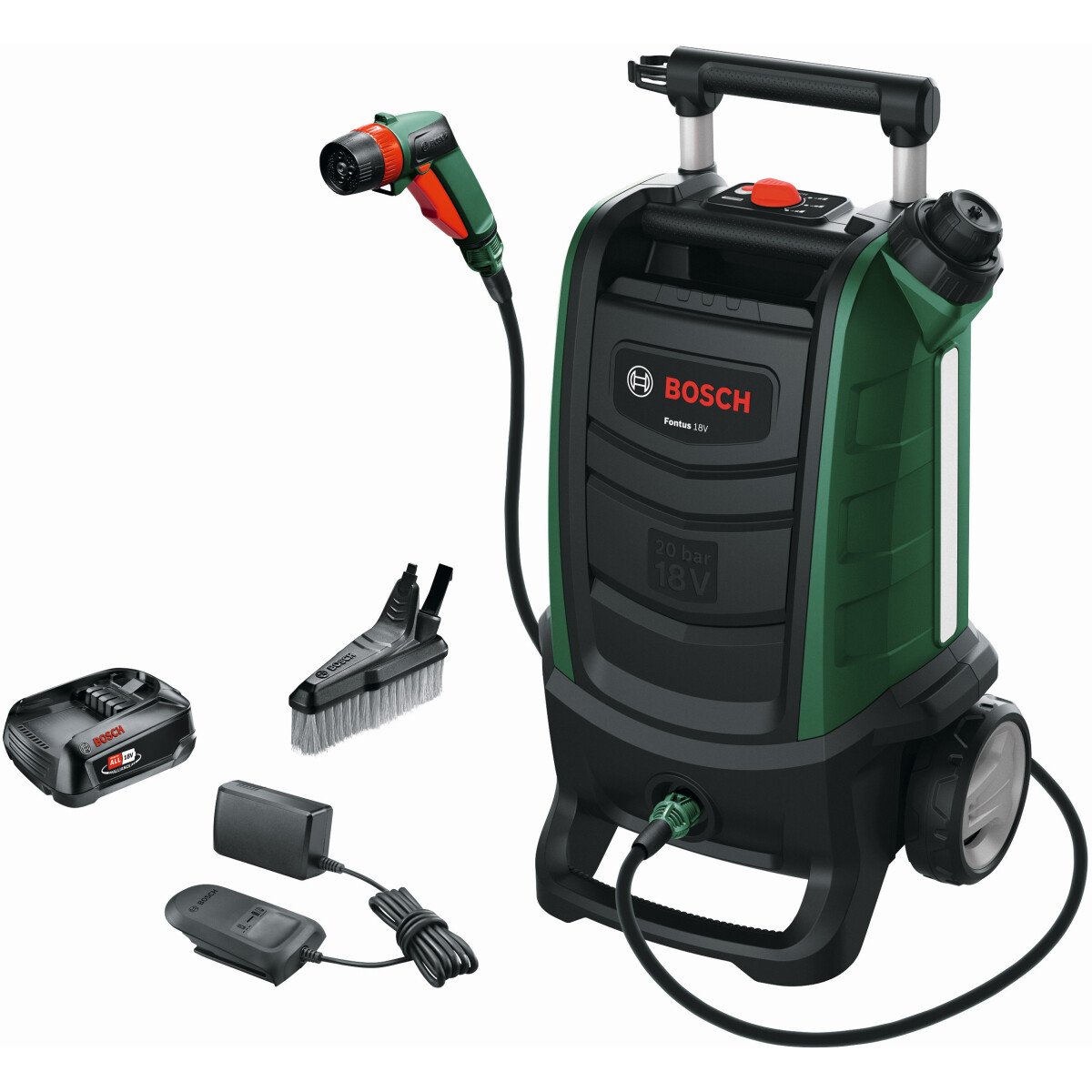 Bosch Fontus GEN II 18V 20 Bar Outdoor Cleaners for Versatile Cleaning with 1x2.5Ah Battery