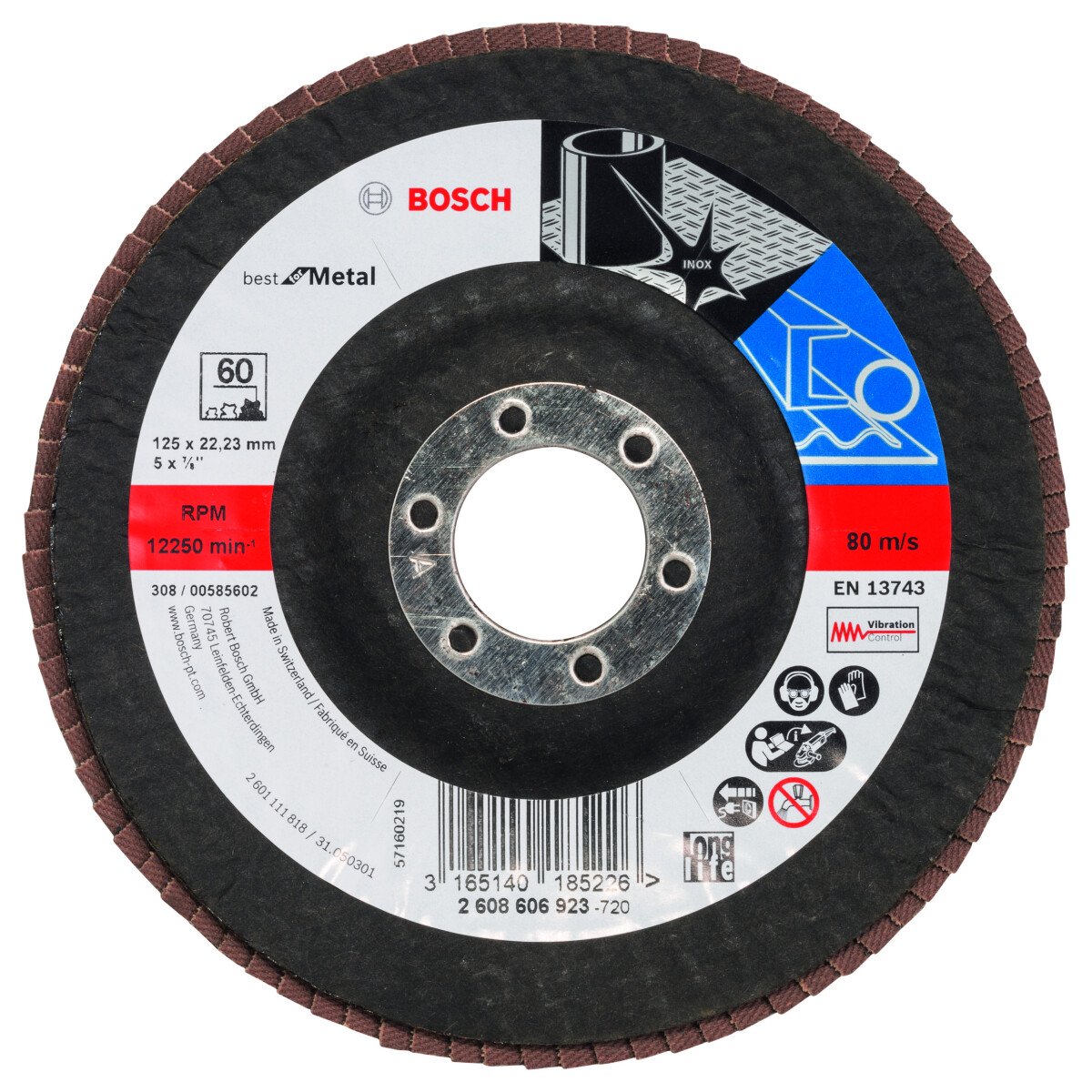 Bosch 2608606923 Flap Sanding discs for Angle Grinders . 125x22 G60