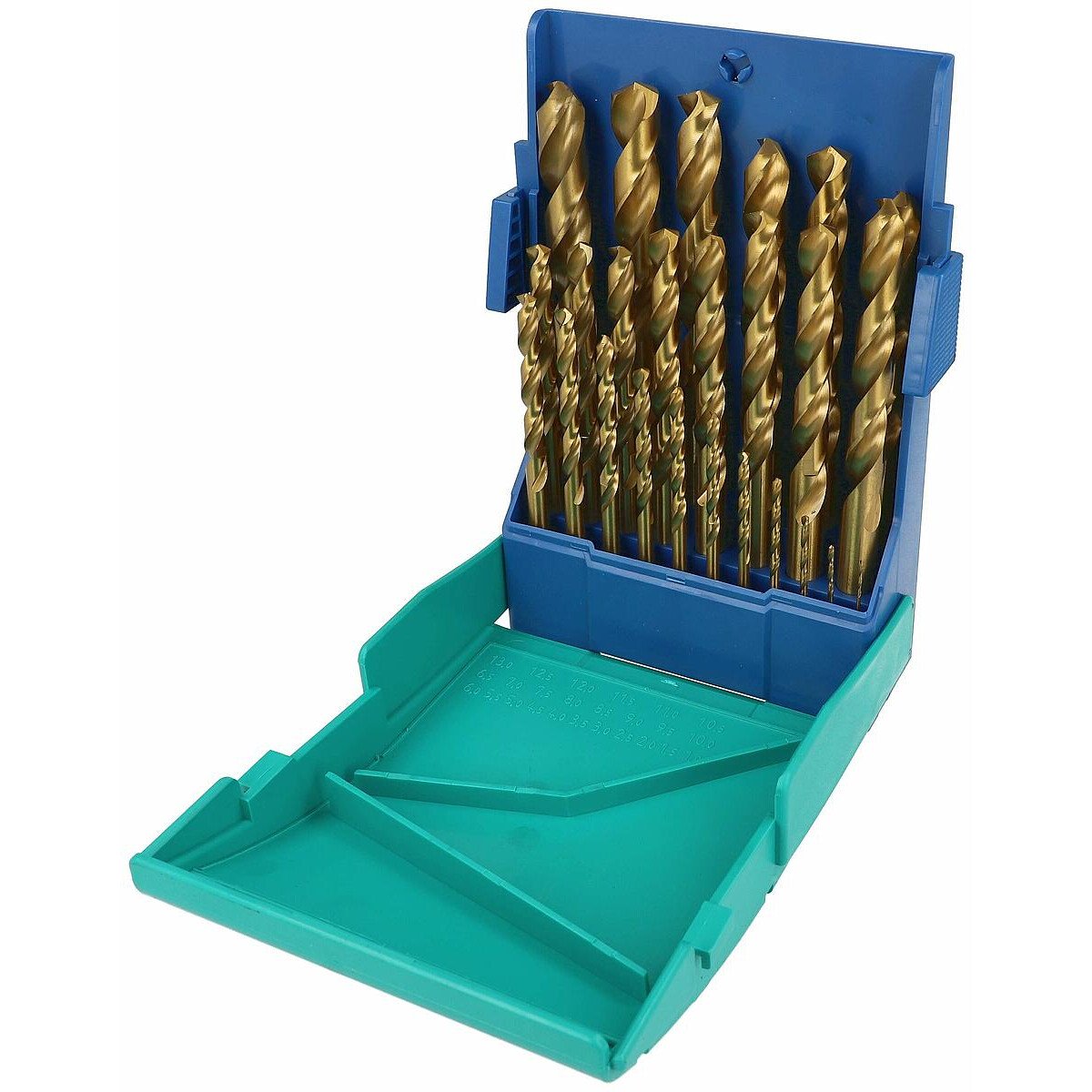 Heller 293839 25pc Titanium Nitride Coated Premium Steel Drill Bit Set 25 Piece 1mm - 13mm x 0.5mm