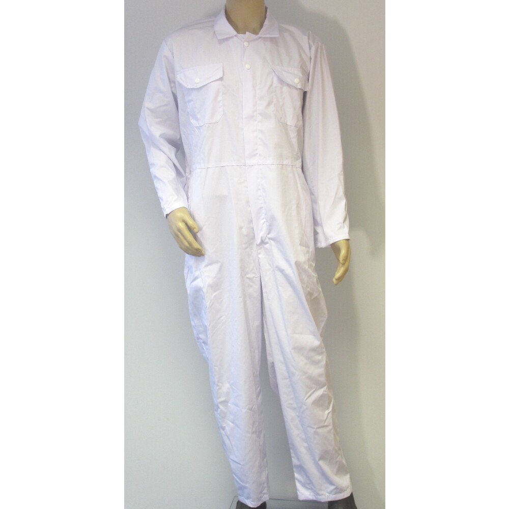NG5OZa 52" White Zip Front Coverall PolyCotton (Special Size, See Detail Below)