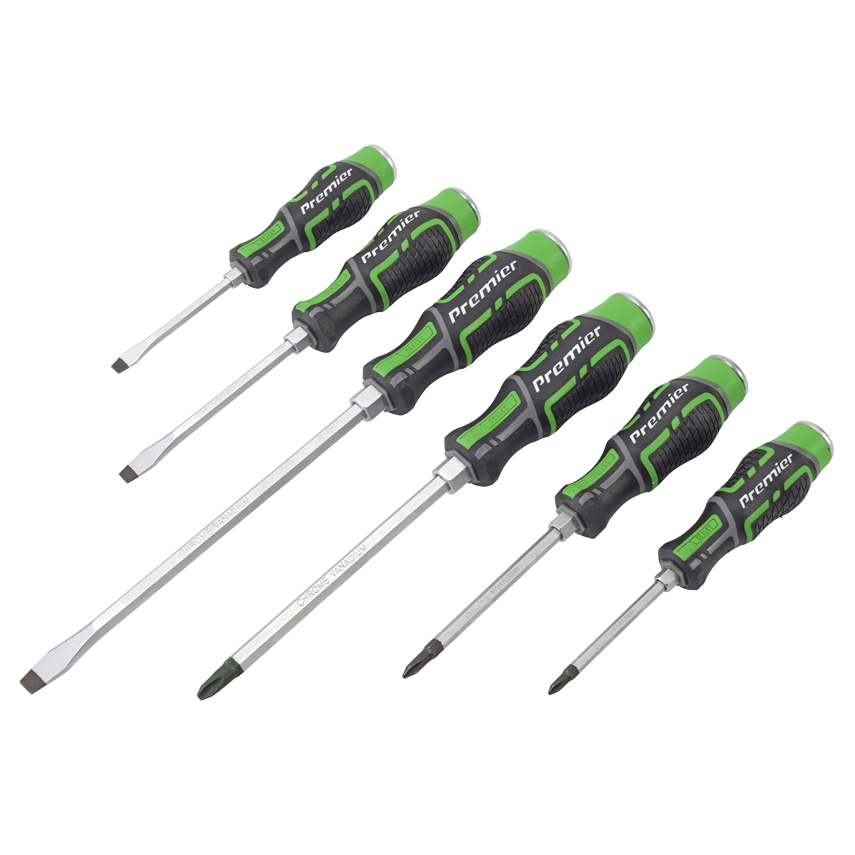 Sealey AK4940HV Hammer-Thru Screwdriver Set Hi-Vis Green 6pc