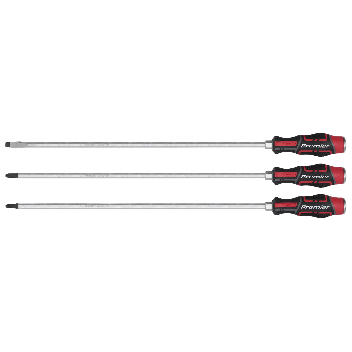 Sealey AK4942 Screwdriver Set 3pc Hammer-Thru 450mm