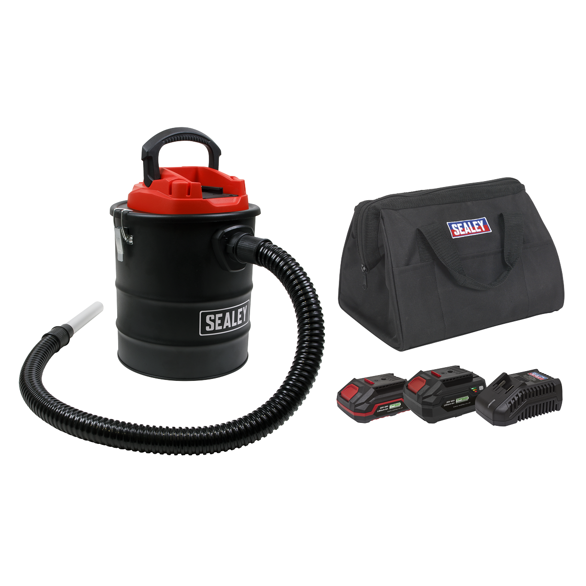 Sealey CP20VAVKIT Handheld Ash Vacuum Cleaner 20V SV20 Series 15L Kit - 2 Batteries