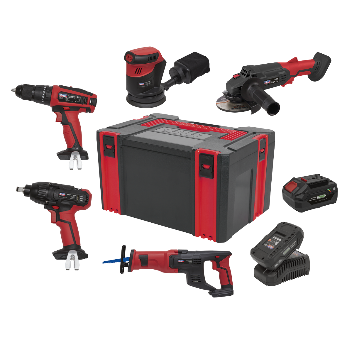 Sealey CP20VCOMBO2 SV20 Series 5 x 20V Cordless Tool Combo - 2 Batteries