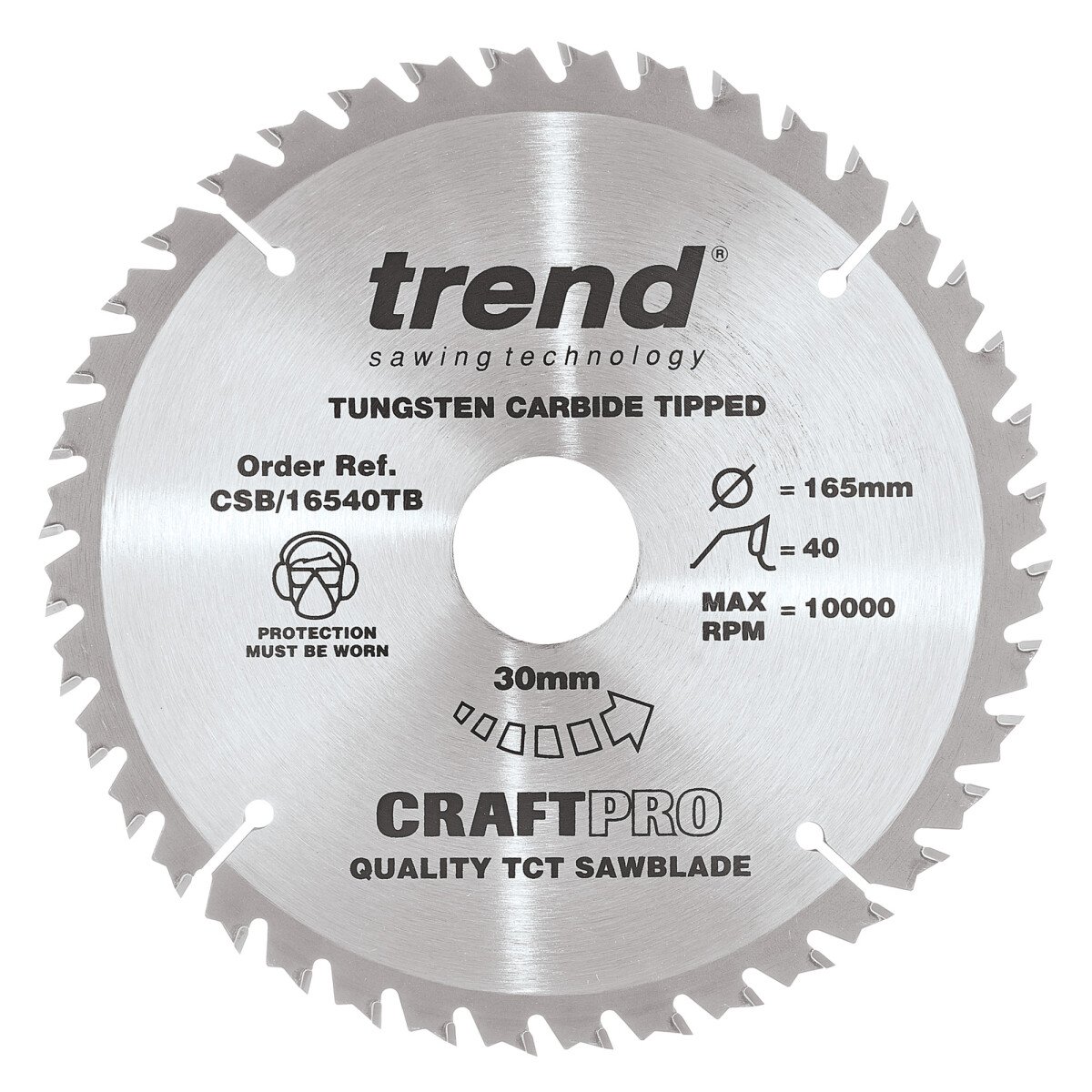 Trend CSB/16540TB Craft saw blade 165mm x 40 teeth x 30 thin