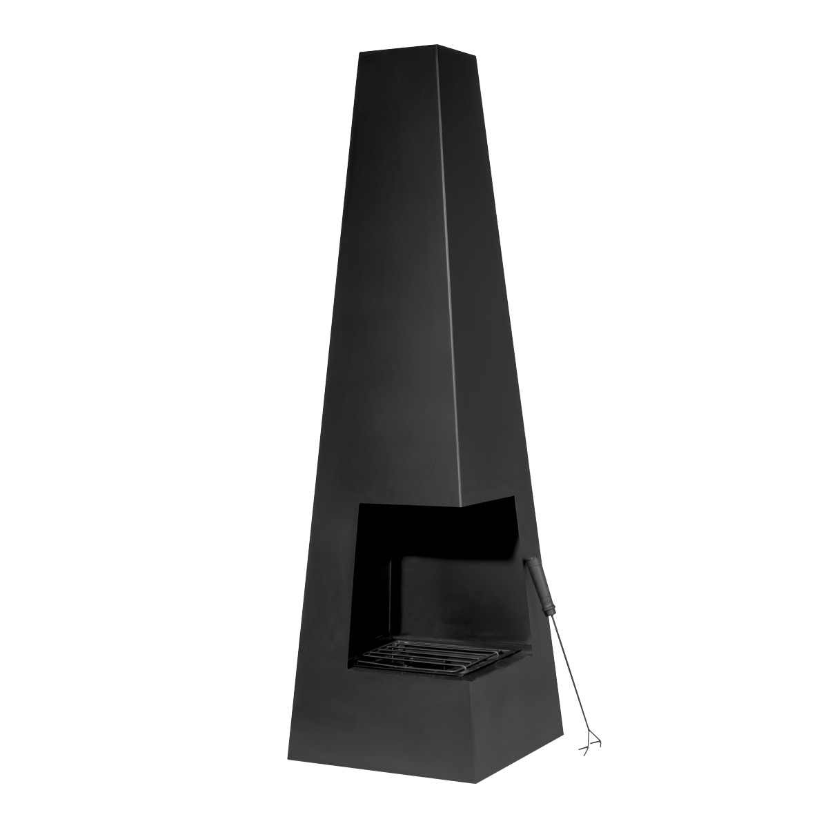 Sealey DG105 Dellonda Chiminea, Wood Burner, Heater for Outdoors W45cm x H150cm - Black Steel