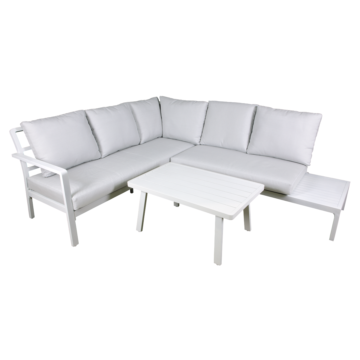 Sealey DG53 Dellonda Kyoto White 3-Piece Outdoor Garden Corner Sofa & Coffee Table Set