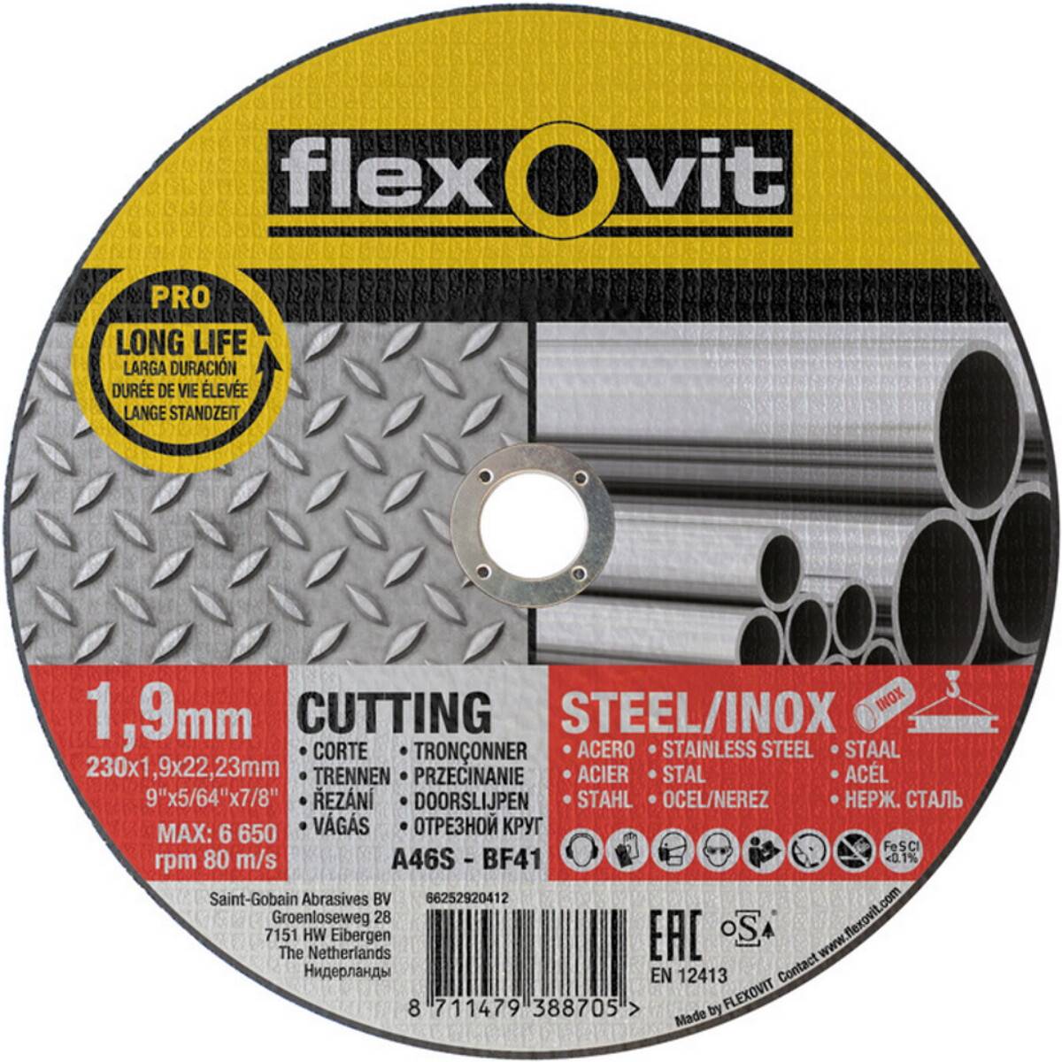 Flexovit Aluminium Oxyde Fibre Disque 115mm Extra Gros 36G (Paquet 3)  FLV27531