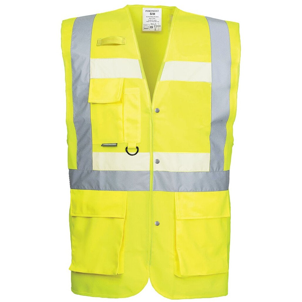 Portwest G476 Hi Vis Glowtex Executive Vest High Visibility - Yellow ...