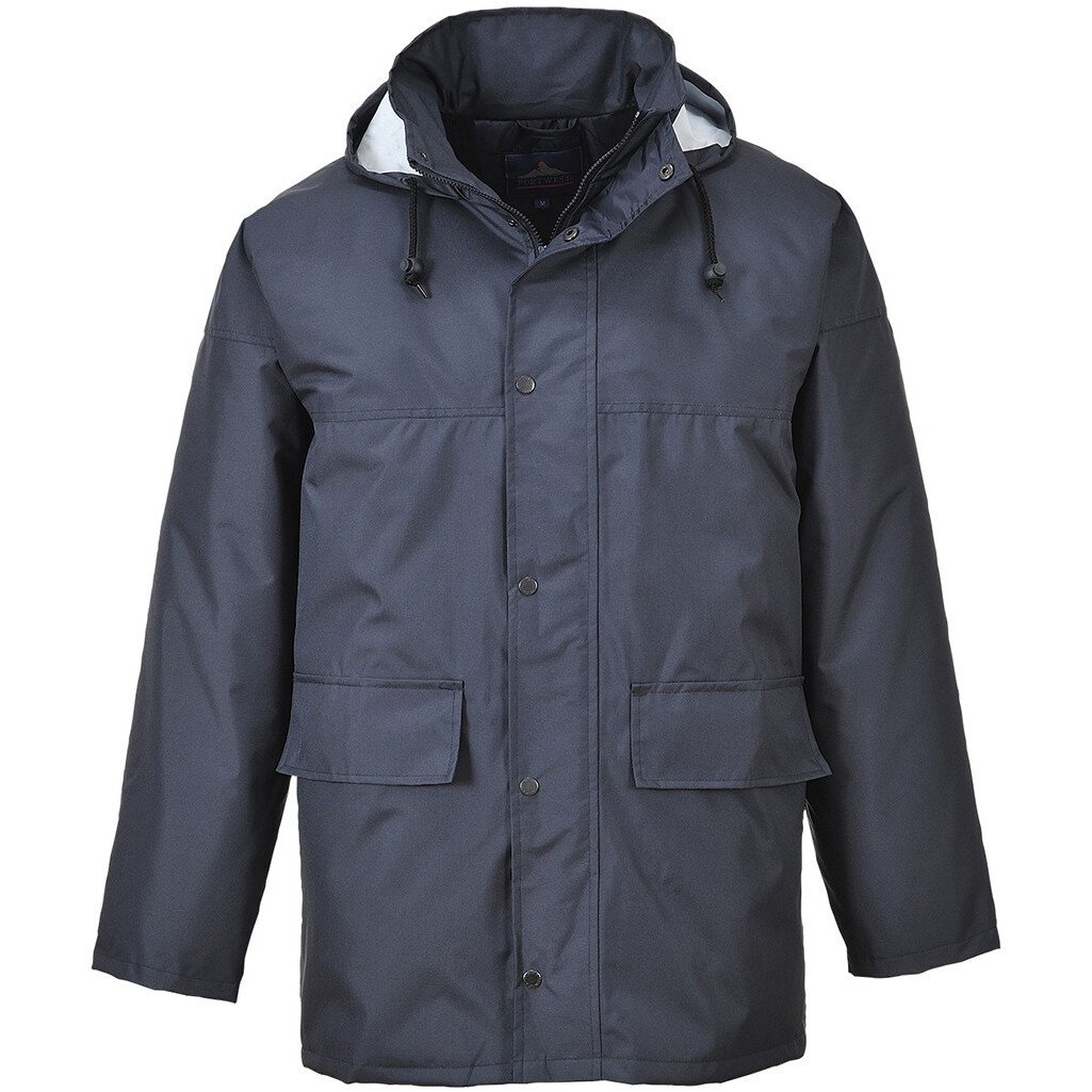 Portwest S437 Corporate Traffic Jacket Padded Rainwear - Navy Blue from ...