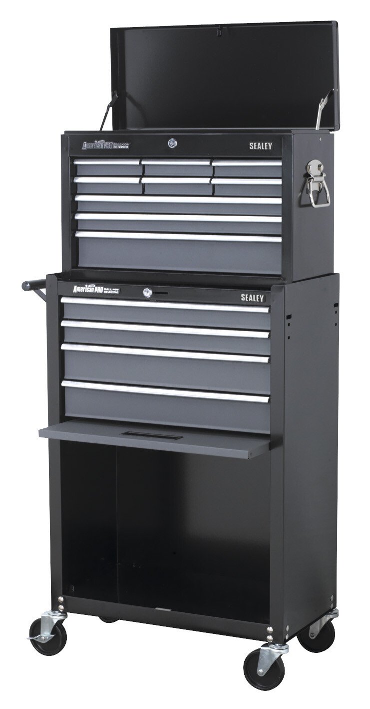 Sealey AP2513B Topchest & Rollcab Combination 13 Drawer with Ball Bearing Runners - Black