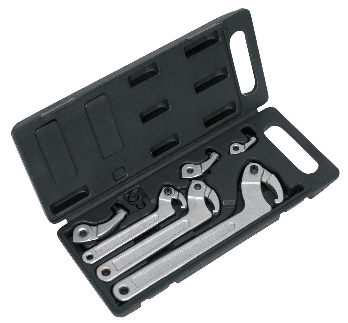 Sealey Adjustable C Spanner - Hook & Pin Wrench Set 4pc 51-121mm