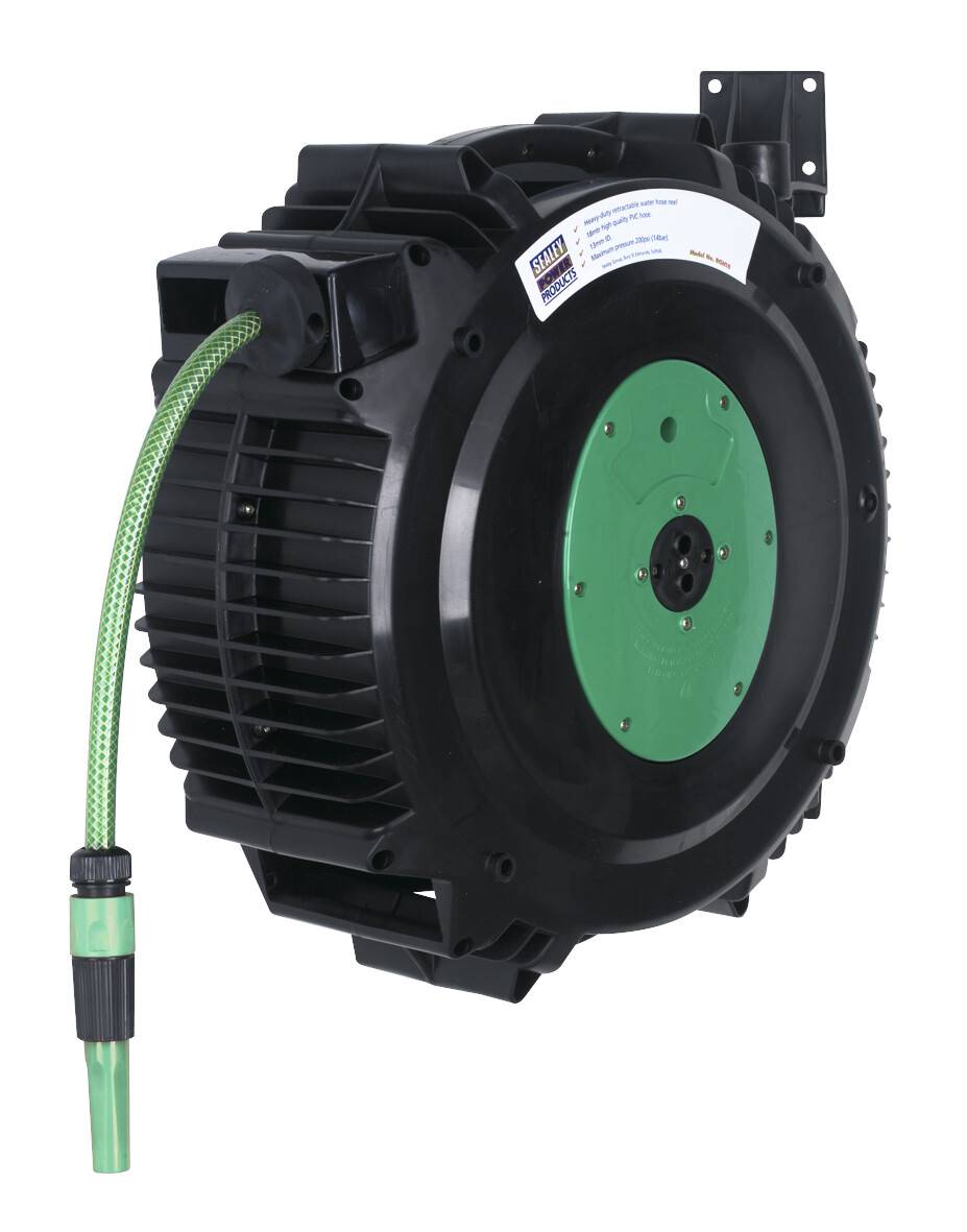 Sealey RGH18 Retractable Water Hose Reel 18mtr 12mm ID PVC Hose from Lawson  HIS
