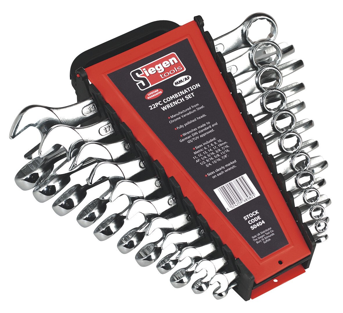 Sealey S0404 Combination Wrench Set 22pc Metric/Imperial