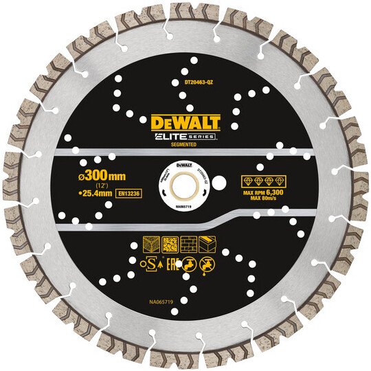 DeWalt DT20463-QZ Elite Series™ All Purpose Diamond Segmented Wheel 300mm x 25.4mm