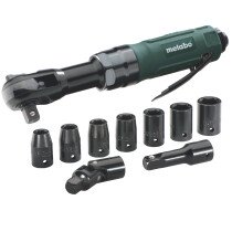 metabo DRS68SET 1/2" Air Ratchet Wrench Set including Sockets