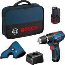 Bosch GSB12V-15 12V 2-Speed Combi Drill with 2x 2.0Ah Batteries in Tool Bag