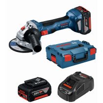 Bosch GWS18V-7115CGKIT 18V Brushless 115mm Angle Grinder with 2x 4Ah Batteries in L-BOXX