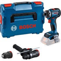 Bosch GSR 18V-90 FC 18v Body Only BRUSHLESS Flexi-Click Drill Driver with GFA 18-M, GFA 18-H, Aux Handle, Depth Gauge in L-Boxx