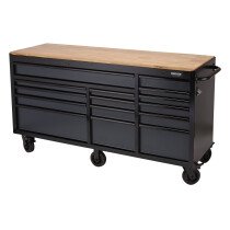 Draper 08241 B100-72G Bunker® Workbench Roller Tool Cabinet, 15 Drawer, 72", Grey