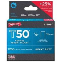 Arrow A50824 T50 12mm (1/2") Steel Staples (Pack of 1,250)