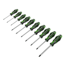 Sealey AK4324HV Screwdriver Set 10pc TRX-Star* GripMAX - Hi-Vis Green