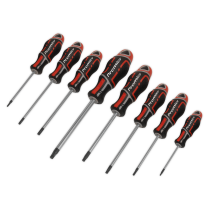 Sealey AK4323 Screwdriver Set 8pc Security TRX-Star* GripMAX - Red