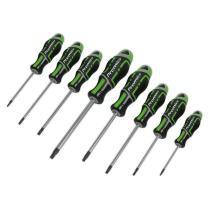 Sealey AK4323HV Screwdriver Set 8pc Security TRX-Star* GripMAX - Hi-Vis Green