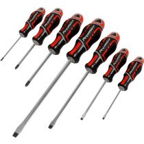 Sealey AK4325 Screwdriver Set 7 Piece GripMAX®  Slotted and Pozi Red