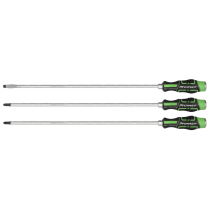 Sealey AK4942HV Extra-Long Hammer-Thru Screwdriver Set Hi-Vis Green 450mm 3pc