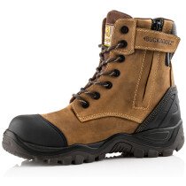 Buckbootz BSH008WPNM Buckshot 2 Brown Leather S3 High Lace/Leg Zipper Boot Non Metallic HRO WRU SRC