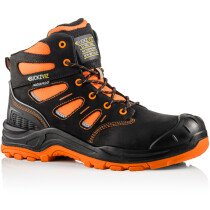 Buckbootz BVIZ2 Buckz Viz Black or Brown Leather/Hi-Viz Cordura S3 Non Metallic Hiker Safety Boot