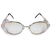 JSP ILES SE9 'Yeovil' Safety Spectacles Gold Metal Frame Clear Lens Glasses