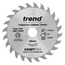 Trend CSB/13024 Craft saw blade 130mm x 24 teeth x 20mm