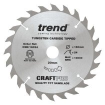 Trend CSB/16024 Craft saw blade 160mm x 24 teeth x 20mm