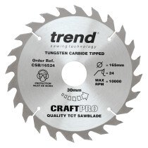 Trend CSB/16524 Craft saw blade 165mm x 24 teeth x 30mm