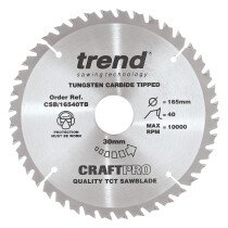 Trend CSB/16540TB Craft saw blade 165mm x 40 teeth x 30 thin