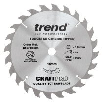 Trend CSB/18424 Craft saw blade 184mm x 24 teeth x 16mm