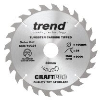 Trend CSB/19024 Craft saw blade 190mm x 24 teeth x 30mm