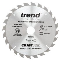 Trend CSB/21024 Craft saw blade 210mm x 24 teeth x 30mm