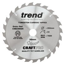 Trend CSB/25024 Craft saw blade 250mm x 24 teeth x 30mm