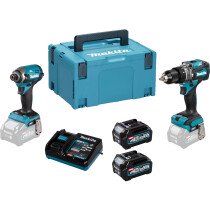 Makita DK0176G205 40v 40Vmax XGT Twinkit with 2x 2.5Ah Batteries and Charger in Makpac Case