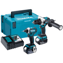 Makita DLX2412TJ 18V LXT Brushless TwinKit Combi Drill + Impact Driver with 2x 5.0Ah Batteries and Charger in Makpac Case