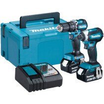 Makita DLX2460TJ 18V LXT Brushless Twin Kit with 2x 5Ah Batteries and Charger in Makpac Case