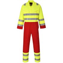 Portwest FR90 FR Bizflame Services Coverall Flame Resistant  - Hi Vis Yellow and Red