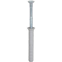 Fischer 50395 5 x 30 mm N-S Hammer Fix Nail Screw with Plug - Zinc - Plated Steel  Pack x 50