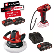 Einhell 2071010  18V Cordless Air Compressor + Car Polisher with 2x 2.5Ah Batteries and Charger