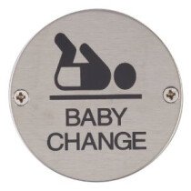 Marcus SS-SIGN003-S Satin Baby Change Door Sign