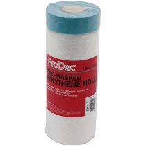 ProDec PDPY013 Pre-Masked Poly Roll Disposable Polythene Dust Sheet 110cm x 25m