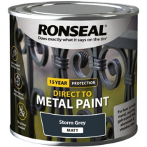 Ronseal 39192 Direct to Metal Paint Storm Grey Matt 250ml RSLDTMSTM250